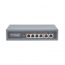 Simple SM-104P 4 Port PoE +2 Port 10 100 Uplink 250m 72W Aktif PoE Switch